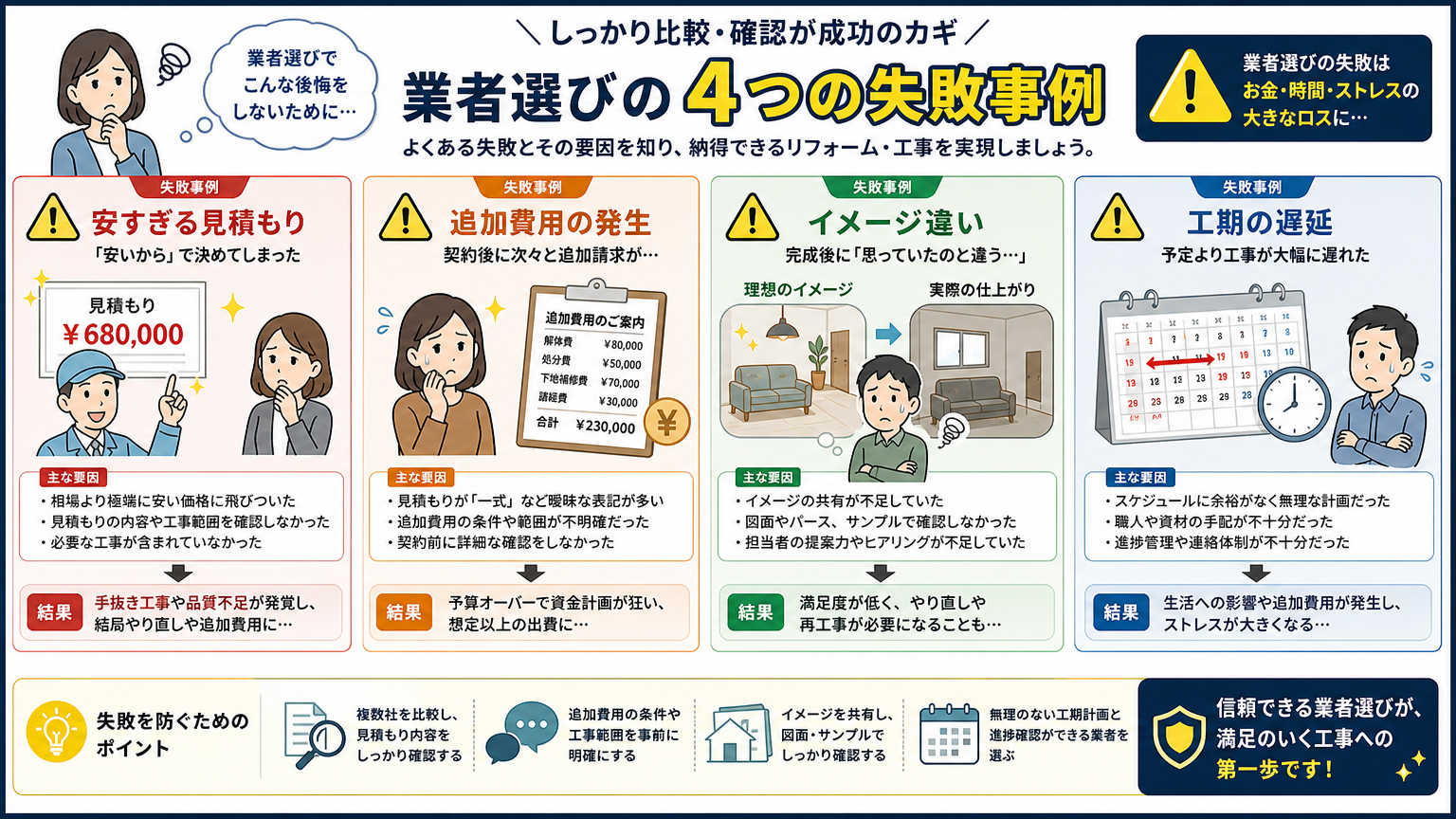 オフィスパーテーション業者選びで失敗しやすい事例